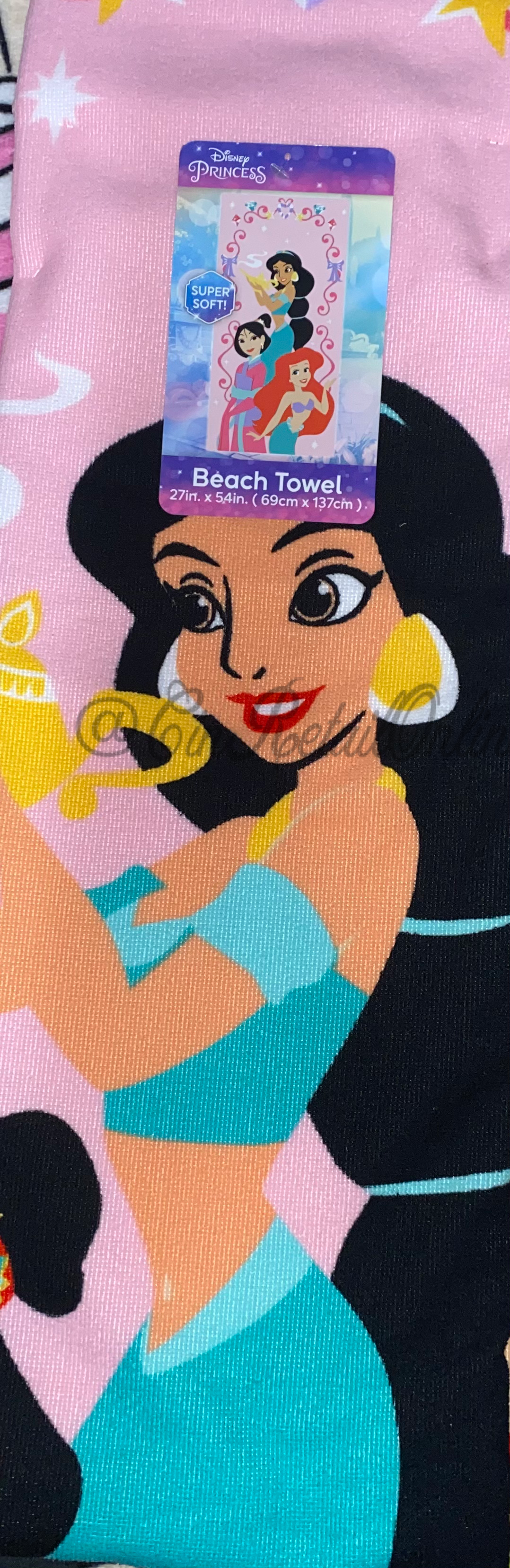Mulan, Princess Jasmine, Ariel beach towel